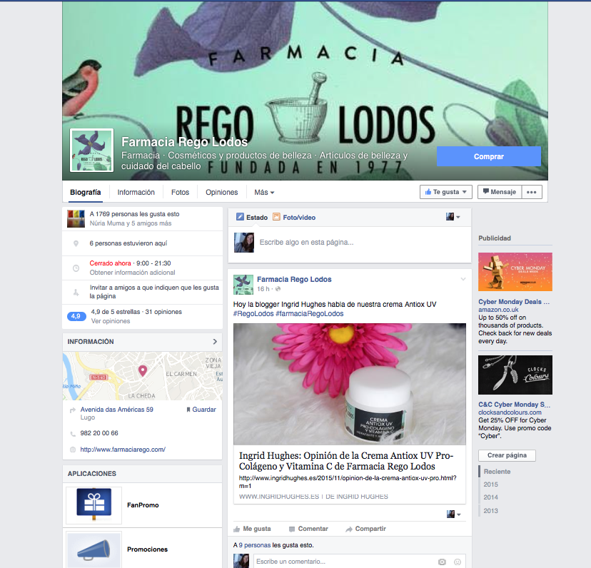 Farmacia Rego Lodos Facebook